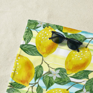 Angesagtes tropisches Sommerlemons Fruchtmuster Strandtuch