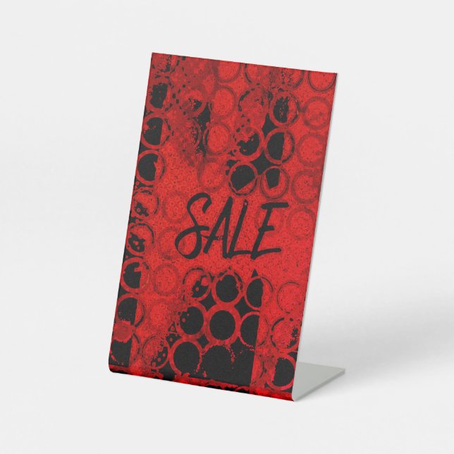 Angesagtes und Edgy Sale-Zeichen mit lebendiger un Sockelschild (Vorderseite)