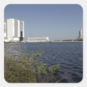 Angesehen über dem Becken, Raumfähre Atlantis Quadratischer Aufkleber