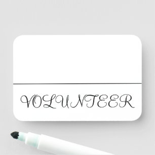 Angesehene, elegante Namensmarke "VOLUNTEER" Namensschild