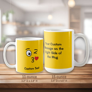 Angesicht, die eine Kiss-Kaffee-Tasse werfen Kaffeetasse