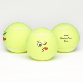 Angesicht, die einen Kuss werfen Tennisbälle