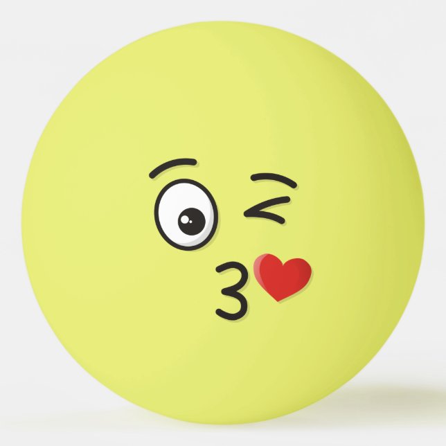 Angesicht, die einen Kuss werfen Tischtennisball (Vorderseite)