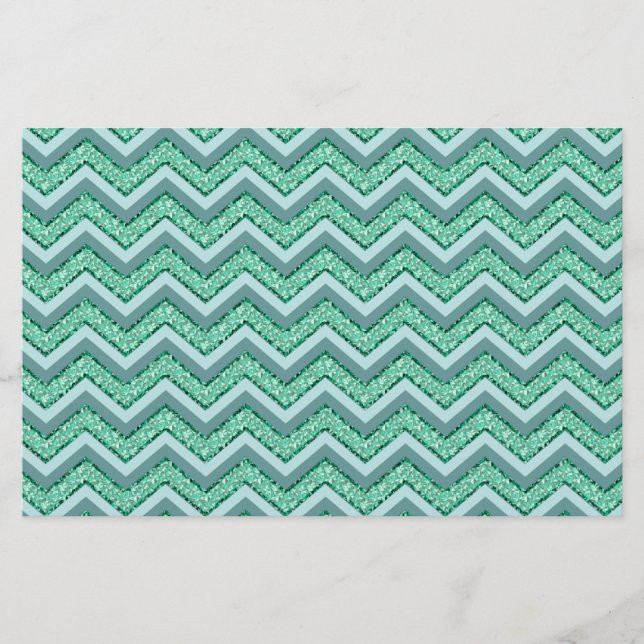 Angesicht Emerald Zickzack Pattern Briefpapier (Vorderseite)