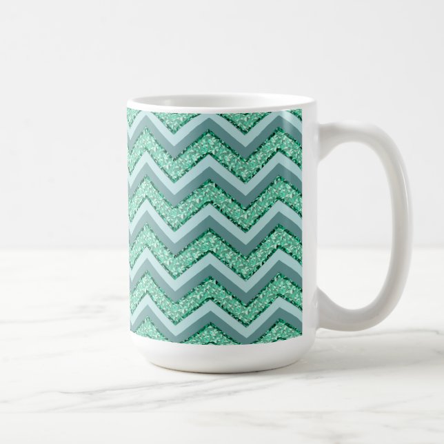 Angesicht Emerald Zickzack Pattern Kaffeetasse (Rechts)