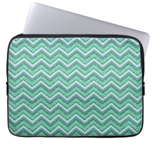 Angesicht Emerald Zickzack Pattern Laptopschutzhülle