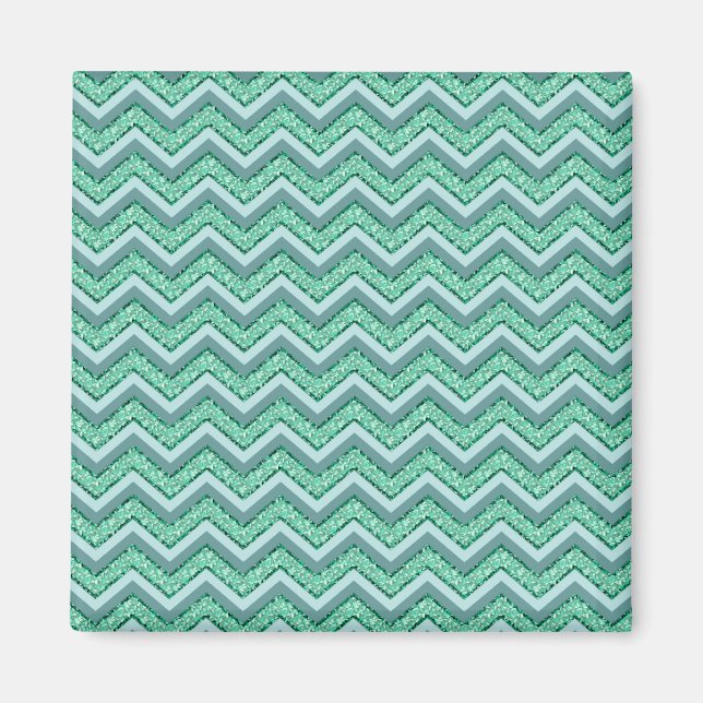 Angesicht Emerald Zickzack Pattern Magnet (Vorne)