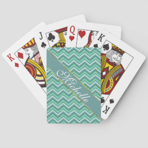 Angesicht Emerald Zickzack Pattern Spielkarten