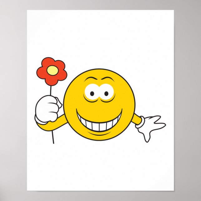 Angesicht mit Blume Poster (Vorne)
