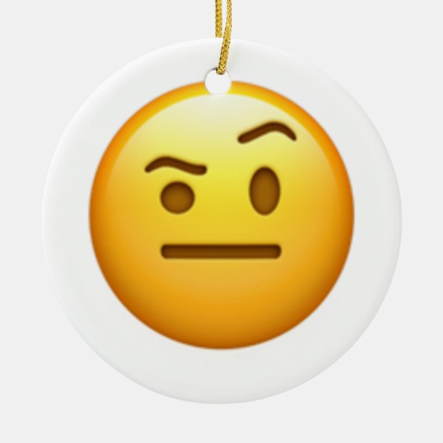 Angesicht mit einem aufgehobenen Augenbrauen - Emo Keramikornament (Vorne)