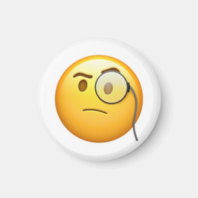 Angesicht mit Monocle - Emoji Magnet (Vorne)