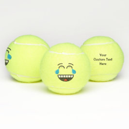 Angesicht mit Tränen der Freude Tennisbälle