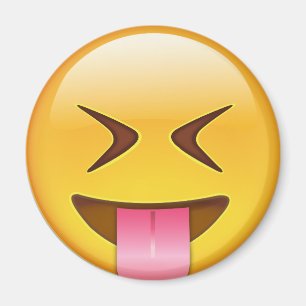 Angesicht mit verklemmter Zunge und eng verschloss Magnet