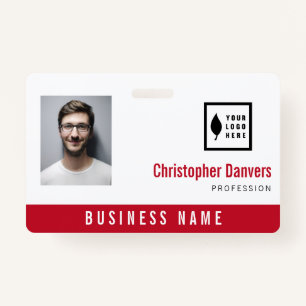 Angestellte des Logobüros in Reinrot hinzufügen Ausweis