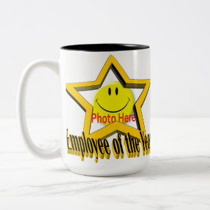 Angestellter der Jahr-Stern-u. Foto-Tasse Zweifarbige Tasse