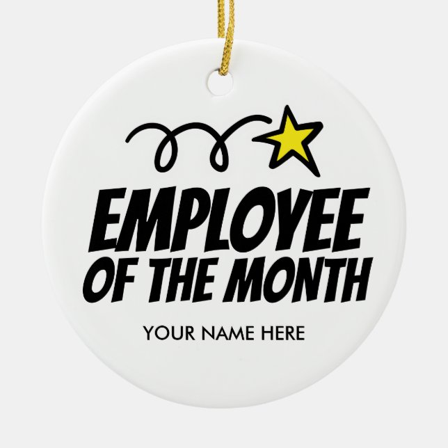 Angestellter der Monat Weihnachtsbaumverzierung Keramikornament (Vorne)