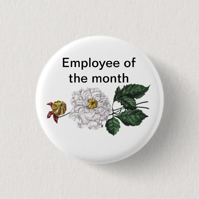 Angestellter des Monats kundengerecht Button (Vorderseite)