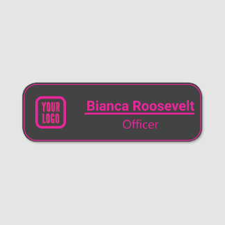 Angestellter für Schwarz-Button-Logos in Magnetic  Namensschild