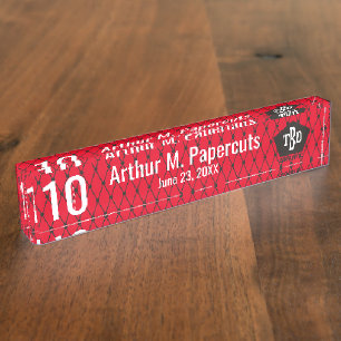 Angestelltmeilensteinjahrestag 10 Jahre Geschenk Namensplakette