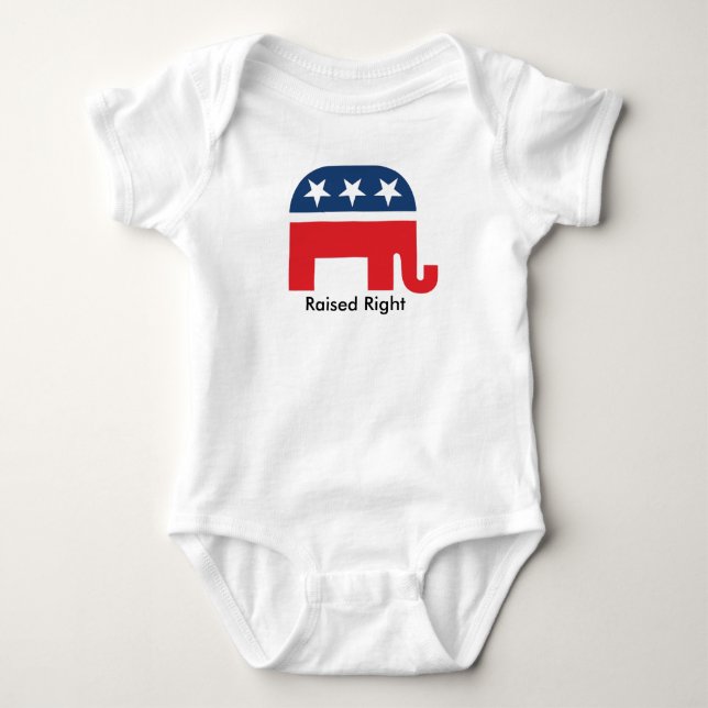 Angestiftes rechtes republikanisches Elephant Unis Baby Strampler (Vorderseite)