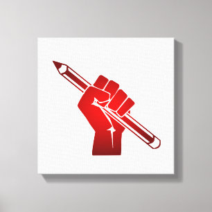 Angestiftete Faust mit einem Stift Leinwanddruck