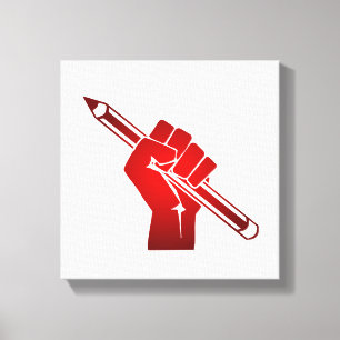 Angestiftete Faust mit einem Stift Leinwanddruck