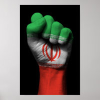Angestiftete Faust mit iranischer Flagge