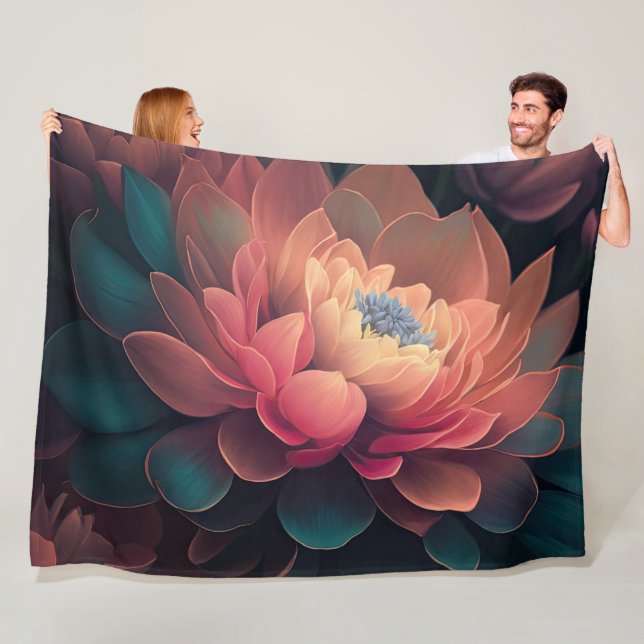 Angestrichene Blume fett Fleecedecke (Beispiel)