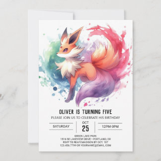 Angestrichener Fox Geburtstag Einladung