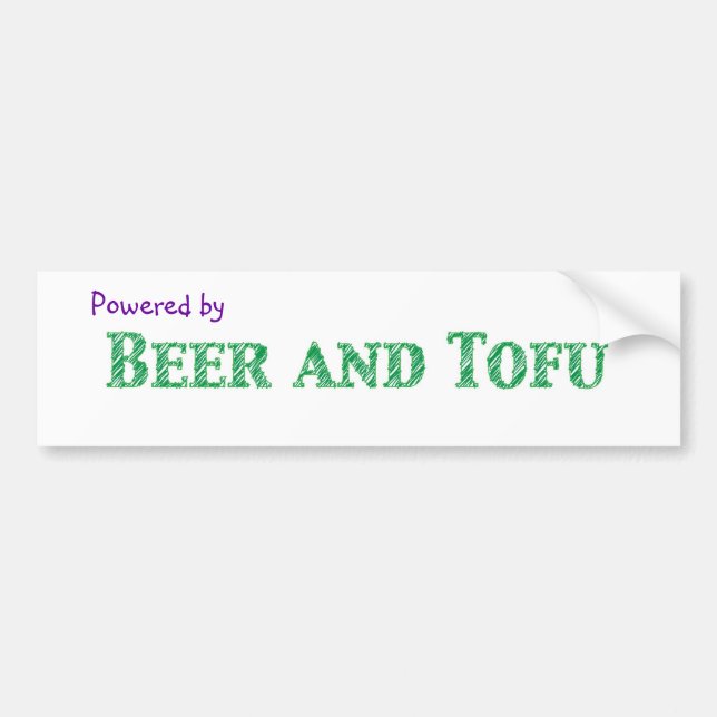 Angetrieben durch Bier und Tofu Autoaufkleber (Vorne)