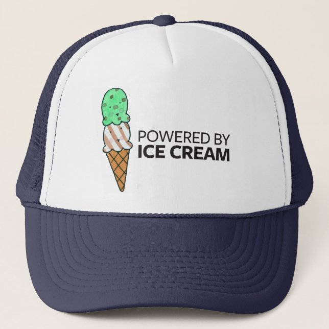 Angetrieben durch Eiscreme Truckerkappe (Vorderseite)