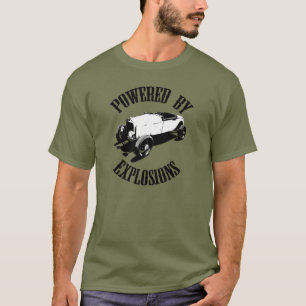 "Angetrieben durch Explosionen" frisiertes Auto T-Shirt