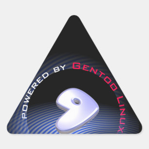 Angetrieben durch GENTOO LINUX Logo Dreieckiger Aufkleber