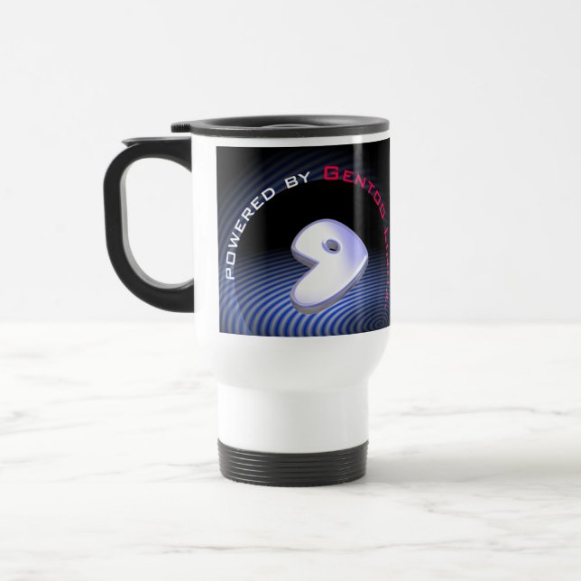 ANGETRIEBEN DURCH Gentoo Linux Reisebecher (Links)
