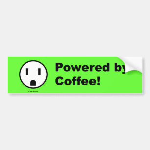 Angetrieben durch Kaffee - Autoaufkleber