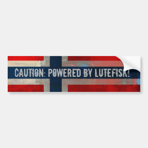 Angetrieben durch Lutefisk Norweger-Autoaufkleber Autoaufkleber