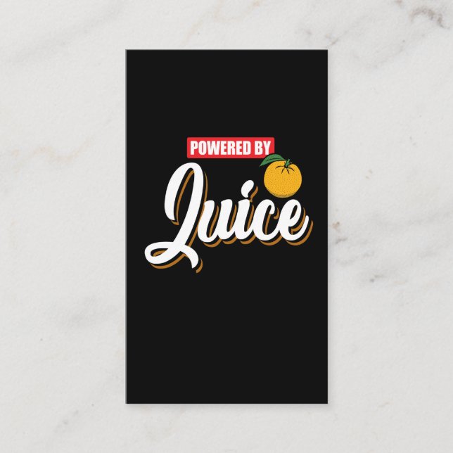 Angetrieben durch Orangensaft - lustiges guter Visitenkarte (Vorderseite)