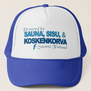 Angetrieben durch Sauna-, Sisu- u. Kossuhut Truckerkappe