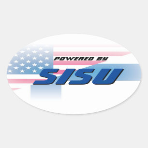 Angetrieben durch Sisu Ovaler Aufkleber