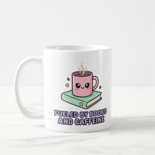 Angetrieben von Büchern und Koffein Lustiger Tasse
