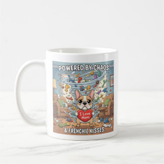 Angetrieben von Chaos Frenchie Lustiger Hund Mutte Kaffeetasse