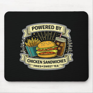 Angetrieben von Chicken Sandwiches Pommes Frites u Mousepad