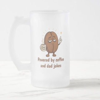 Angetrieben von Coffee Cute Coffee Bean Vatertag Mattglas Bierglas