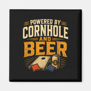 Angetrieben von Cornhole und Bier lustiger Tailgat Magnet