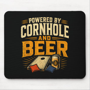 Angetrieben von Cornhole und Bier lustiger Tailgat Mousepad