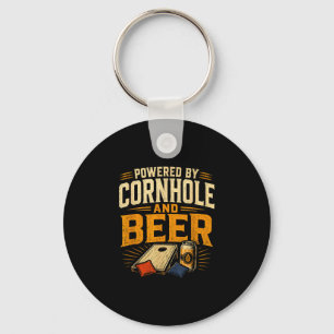 Angetrieben von Cornhole und Bier lustiger Tailgat Schlüsselanhänger