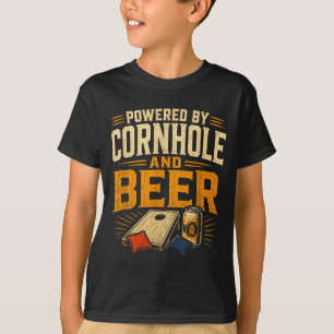 Angetrieben von Cornhole und Bier lustiges Tailgat T-Shirt