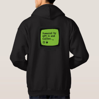 Angetrieben von GPT-4 & Coffee Retro-Tech-Humor Hoodie