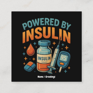Angetrieben von Insulin Diabetes Awareness Funny Z Quadratische Visitenkarte
