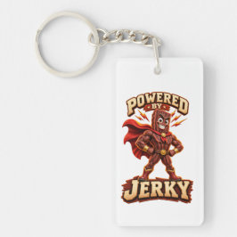 Angetrieben von Jerky Superhero Schlüsselanhänger